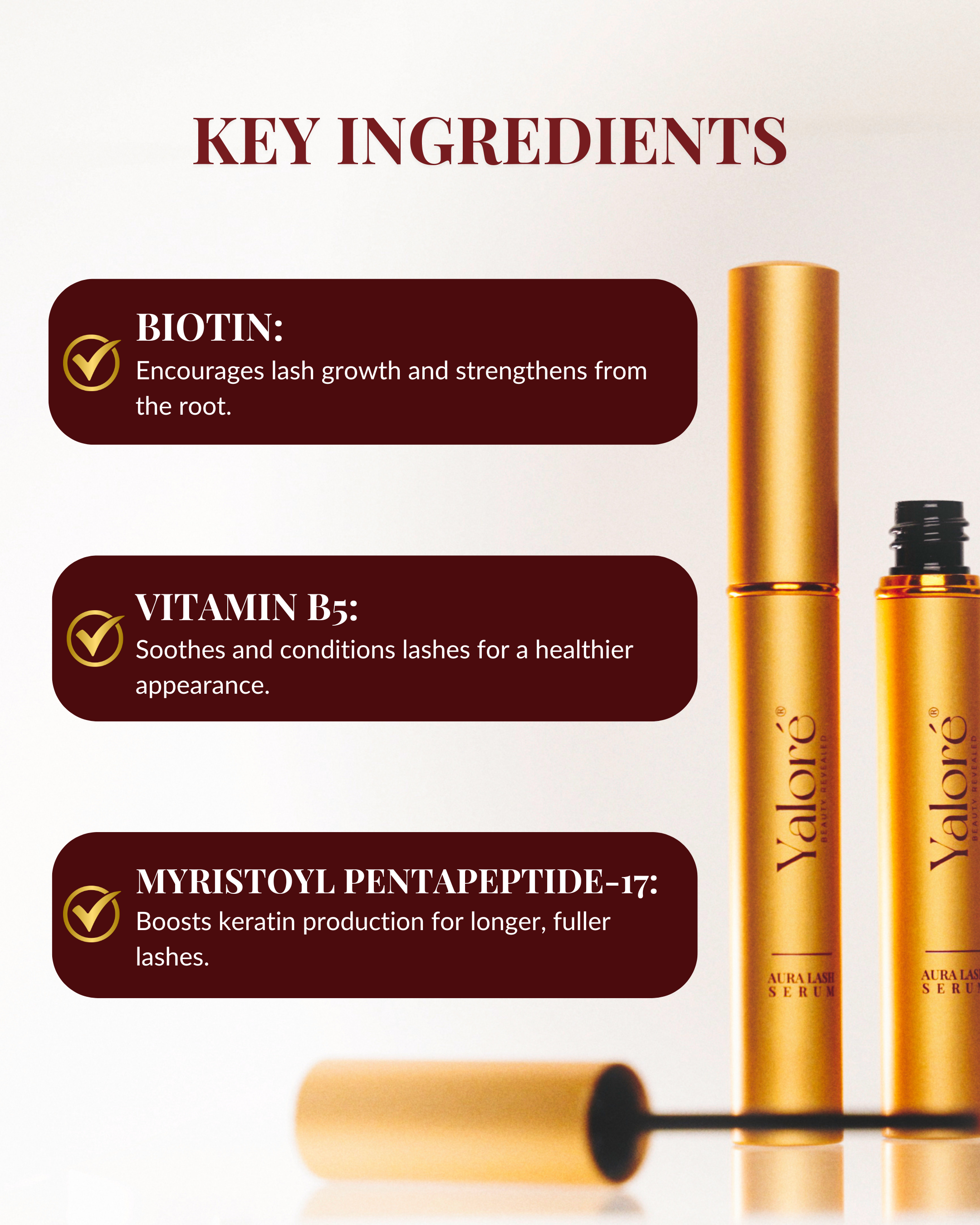 Key ingredients Yaloré Aura Lash Serum